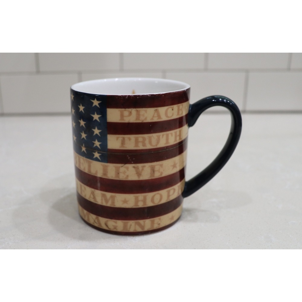 Lang Warren Kimble Colonial Flag Coffee Mug 12oz Americana Patriotic